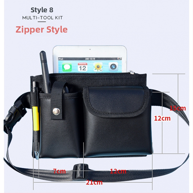 Sportska torbica za pojas — Višenamjenska kožna torba za pojas s prostorom za mobitel i radio; za muškarce; proljeće 2024; ledeni sportovi