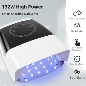 LED лампа за нокти, модел K65, голям капацитет, презареждаема, преносим дизайн, за салони