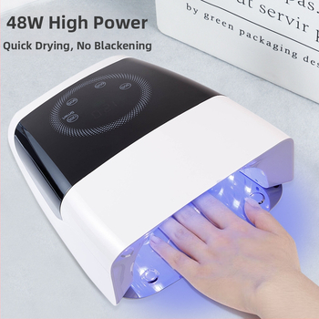 LED лампа за нокти, модел K65, голям капацитет, презареждаема, преносим дизайн, за салони