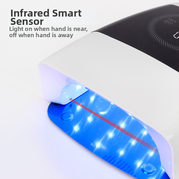 LED лампа за нокти, модел K65, голям капацитет, презареждаема, преносим дизайн, за салони