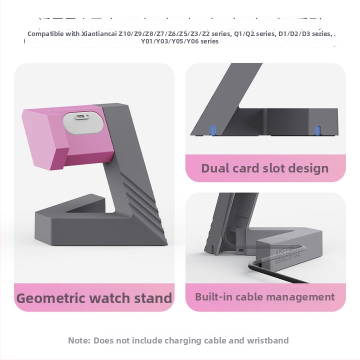 Nabíjacia stojan pre Little Genius telefónny hodinky Z10/Z9/Z8 – Geometrická podstavca D5 séria, rozmery 25×12×6, hmotnosť 170 g