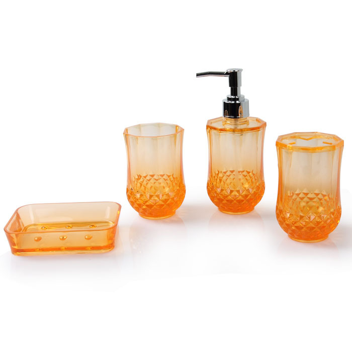 NBTISEN PS četverodjelni set za kupaonicu s držačem za plastičnu čašu za četkicu, boca losiona i kutija sapuna (Model TS-8005)