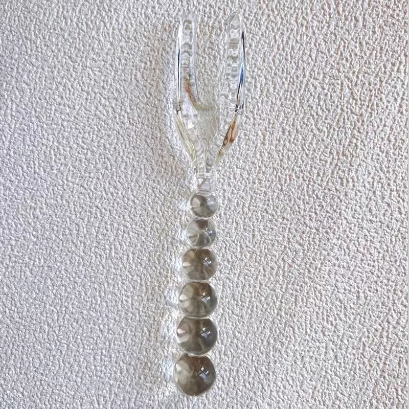 Üveg étkészlet kanállal és villával – kézzel készített, vízpolírozással, gyermekeknek, egyszínű mintázat, könnyed luxus retro stílus