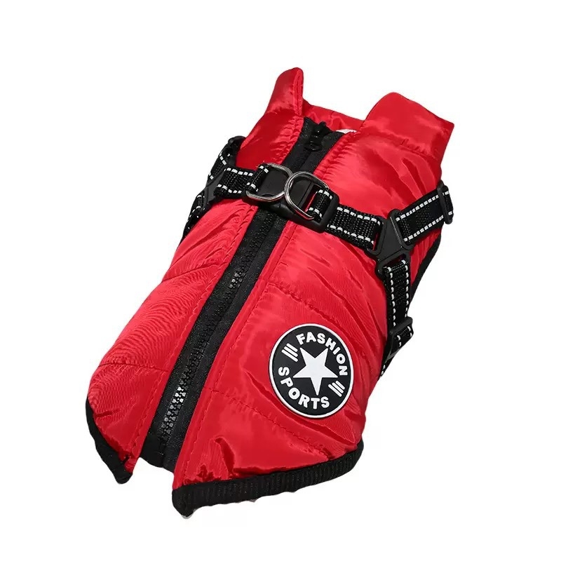 Pamučni zimski kaput za psa, fleece podstava, vodootporan, reflektirajuće trake