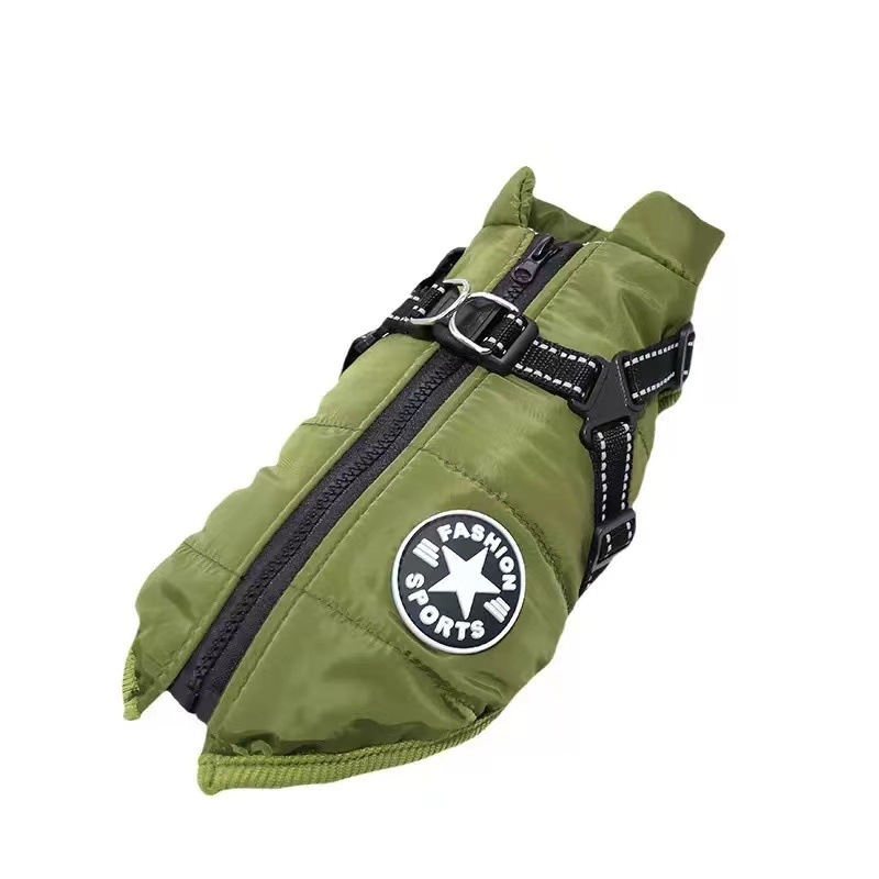 Pamučni zimski kaput za psa, fleece podstava, vodootporan, reflektirajuće trake