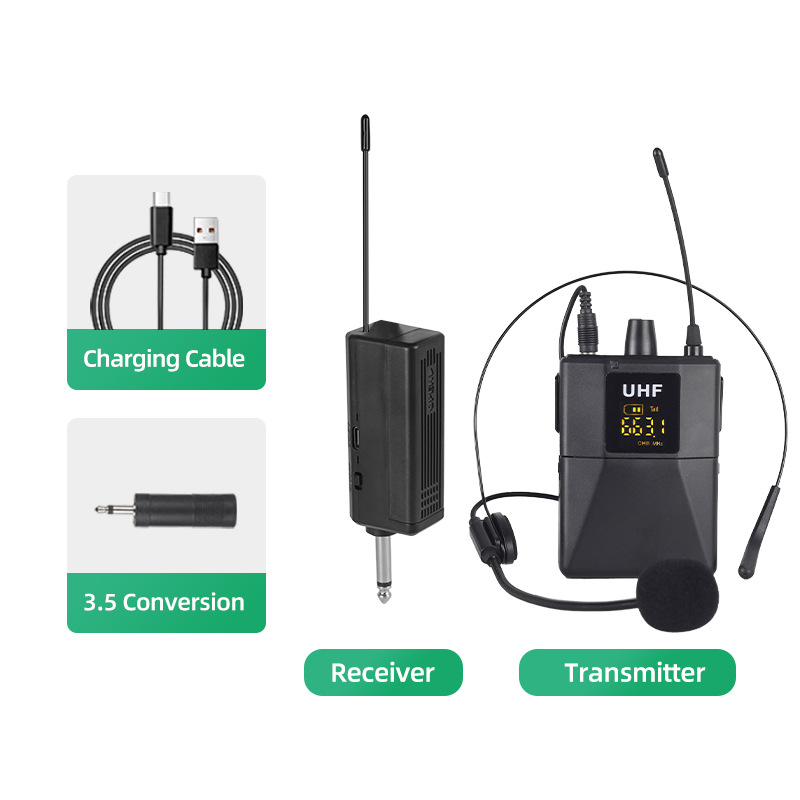 Or-u17 Bežični lavalier mikrofon s klipom na uho i dizajnom za glavu, Bluetooth 5.0, ugrađena baterija 800–1000 mAh, trajanje baterije 8–12 h, frekvencijski odziv 20 Hz–20 kHz