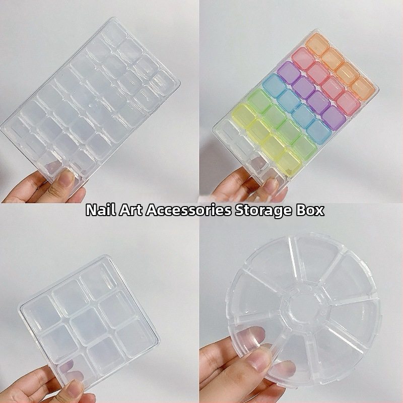 Úložná krabička na šperky a manikúru s 12 priehradkami, priehľadný box s nezávislým mriežkovým dizajnom, multifunkčný