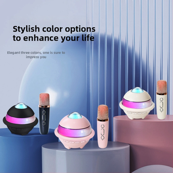 Všetko v jednom karaoke Bluetooth reproduktor s hviezdnou oblohou a ambientným osvetlením, mikrofón, 5W, IPX4, vstavaná batéria