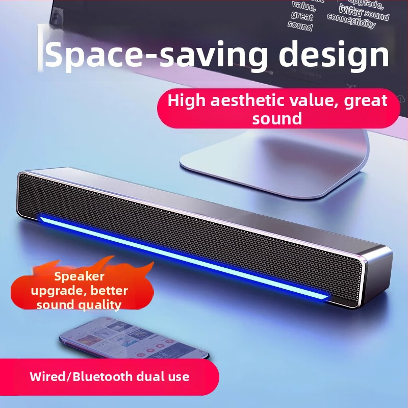 Desktopové reproduktory s USB a Bluetooth pre PC, s vstavaným mikrofónom a subwooferom, 2.0