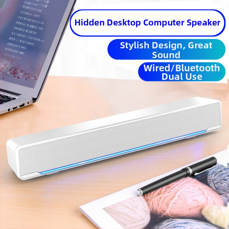 Desktopové reproduktory s USB a Bluetooth pre PC, s vstavaným mikrofónom a subwooferom, 2.0