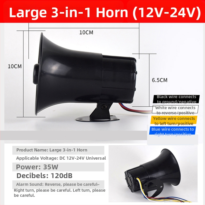 Vysoko tónový reproduktor cúvací klaksón – model Reversing horn, bez prispôsobenia