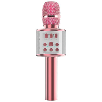 Sistem audio karaoke wireless all-in-one cu microfon, model Q98, Bluetooth 5.0, 5 W, răspuns în frecvență 100 Hz–20 kHz, baterie 1000–1200 mAh
