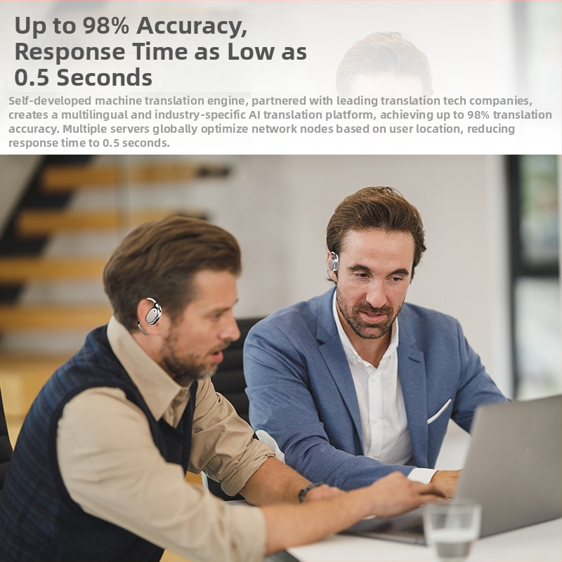 VTrans-18 pametne slušalice za prijevod s ušnim držačem, višeznačni simultani prijevod u stvarnom vremenu, Android, Bluetooth, domet 10 m, dodirno + tipkovno upravljanje