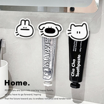 Изстисквач за паста за зъби, стенен държач и клип за почистване на лице, баня, мултифункционален