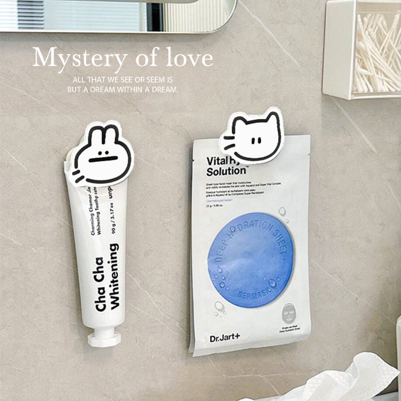 Изстисквач за паста за зъби, стенен държач и клип за почистване на лице, баня, мултифункционален