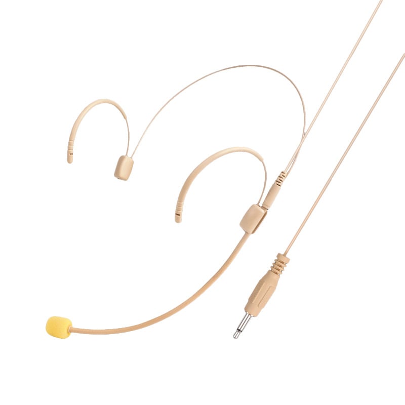 Sistem de microfon headset fără fir cu receptor, microfon omnidirecțional, interval de frecvențe 100 Hz–20 kHz, SNR ≥75 dB, putere nominală 20 mW, tensiune de funcționare 1–9 V