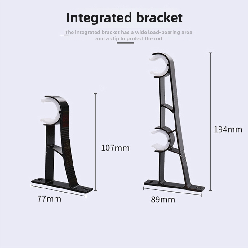 Sada tyčí na záves zo hliníkovej zliatiny, jednorúrka alebo dvojrúrka, moderný a jednoduchý štýl, prispôsobiteľné