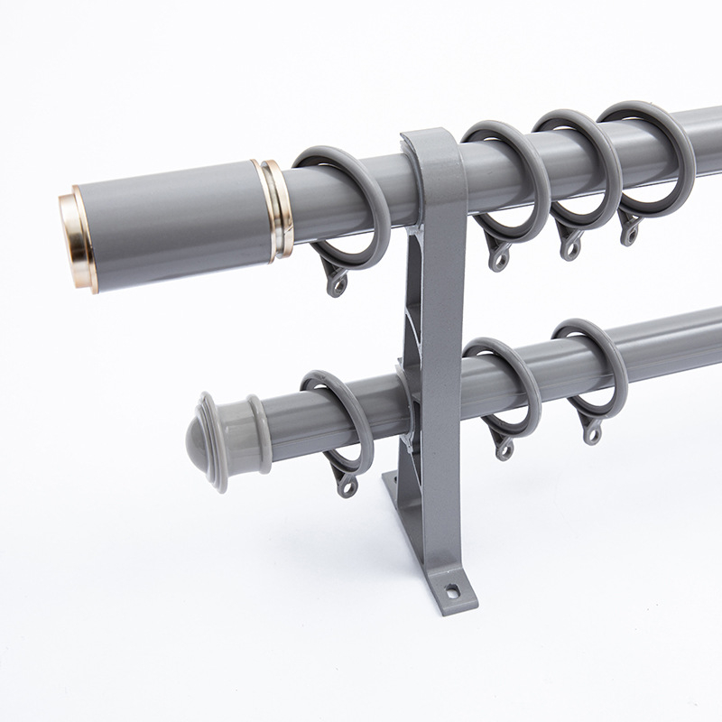 Σετ ράγες κουρτινών με βραχίονες από κράμα αλουμινίου, μονή ή διπλή ράγα, μοντέρνο και απλό στυλ, προσαρμοστικό
