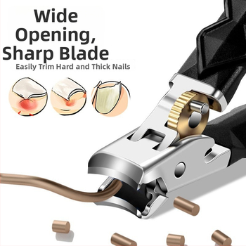 Σετ κοπτών νυχιών με μεγάλο άνοιγμα, προστασία από πιτσιλίσματα, εργονομική λαβή, υλικό πλαστικό + ανοξείδωτος χάλυβας, φορητό οικιακό μοντέλο