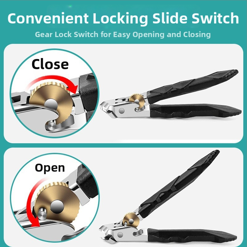 Σετ κοπτών νυχιών με μεγάλο άνοιγμα, προστασία από πιτσιλίσματα, εργονομική λαβή, υλικό πλαστικό + ανοξείδωτος χάλυβας, φορητό οικιακό μοντέλο