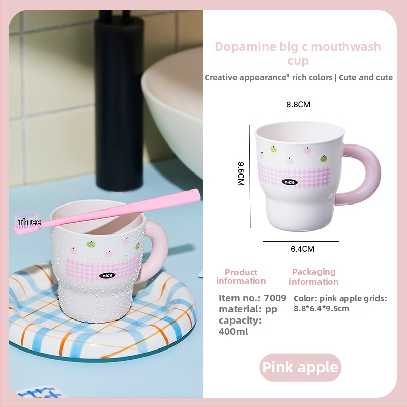 Dječji čašica za četkicu s držalom, otisak s točkicama, PP plastika, okruglog oblika, Marke Also, 120 komada po kartonu