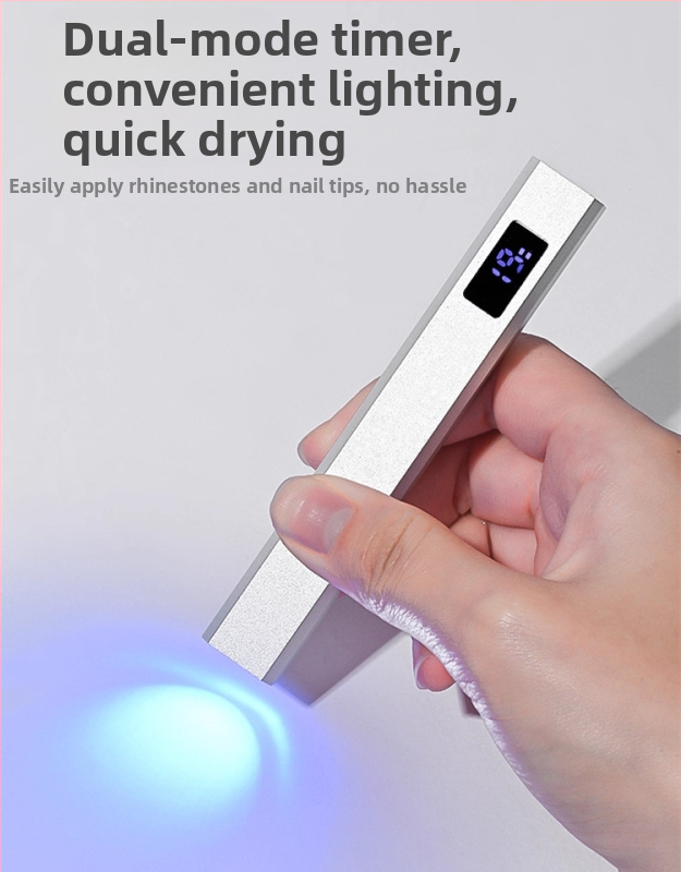 Ručna lampa za nokte, 8 sekundi brzo sušenje, metalna konstrukcija, kompaktna i prijenosna, punjiva lampa za fototerapiju noktiju