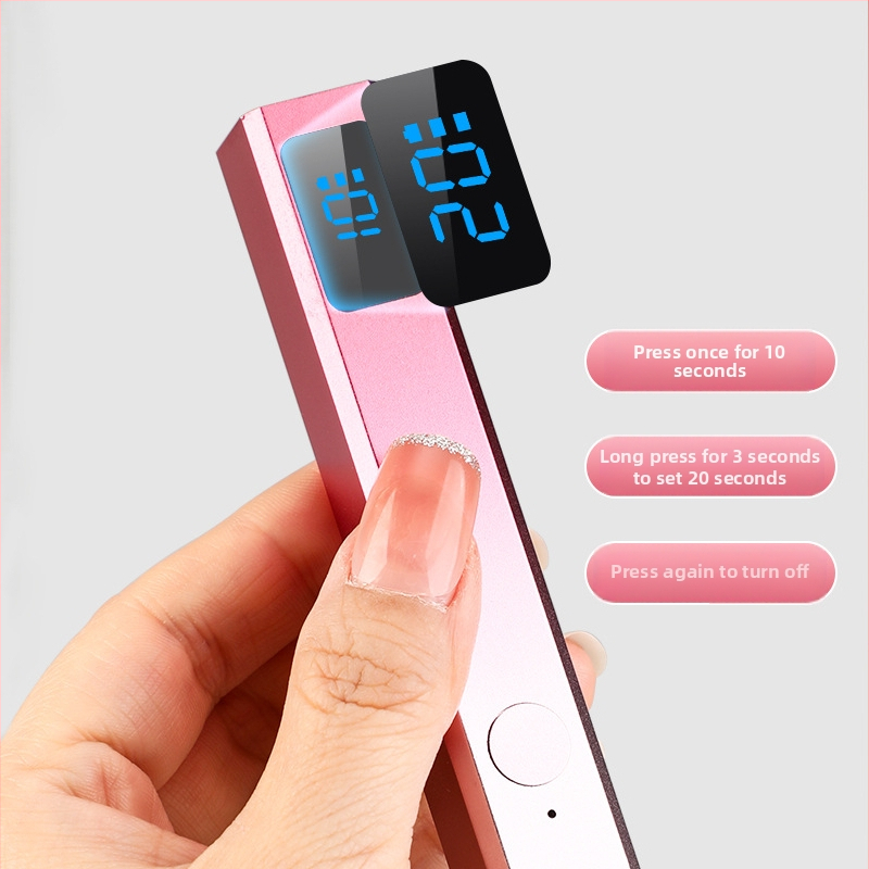 Ručna lampa za nokte, 8 sekundi brzo sušenje, metalna konstrukcija, kompaktna i prijenosna, punjiva lampa za fototerapiju noktiju