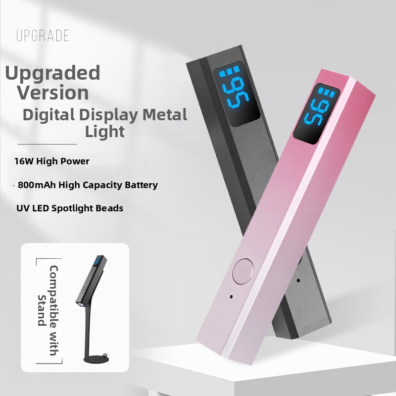 Ručna lampa za nokte, 8 sekundi brzo sušenje, metalna konstrukcija, kompaktna i prijenosna, punjiva lampa za fototerapiju noktiju