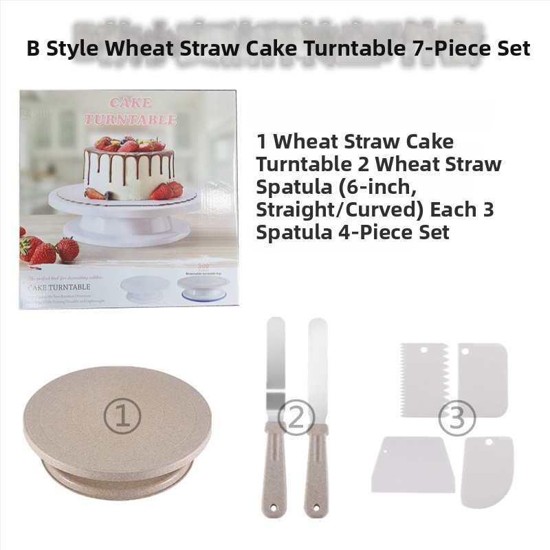 Set alata za ukrašavanje torti s okruglom okretnoj pločom, plastična spatula, šprica za kremu, ukrasni nastavci i mikser za jaja