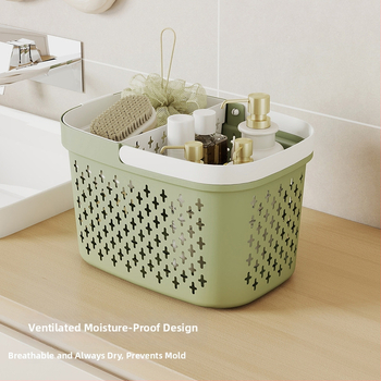 Κάλαθι αποθήκευσης μπάνιου με αποστράγγιση, πλαστικό PP, μινιμαλιστικό στυλ, φορητό κάλαθι ντους (Μοντέλο: Πολλαπλές προδιαγραφές; Συσκευασία: 96 τεμάχια)