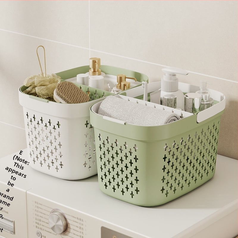 Κάλαθι αποθήκευσης μπάνιου με αποστράγγιση, πλαστικό PP, μινιμαλιστικό στυλ, φορητό κάλαθι ντους (Μοντέλο: Πολλαπλές προδιαγραφές; Συσκευασία: 96 τεμάχια)