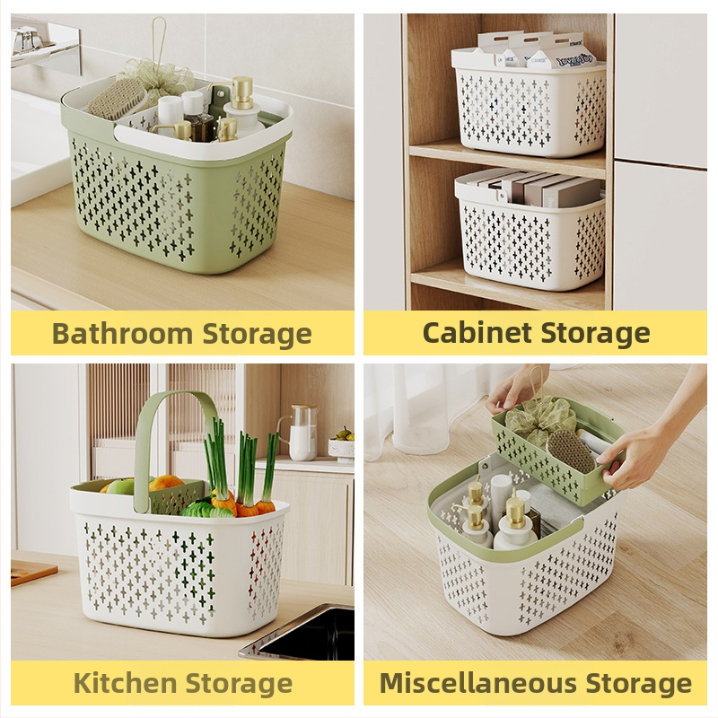 Κάλαθι αποθήκευσης μπάνιου με αποστράγγιση, πλαστικό PP, μινιμαλιστικό στυλ, φορητό κάλαθι ντους (Μοντέλο: Πολλαπλές προδιαγραφές; Συσκευασία: 96 τεμάχια)