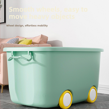 Πλαστικό κουτί αποθήκευσης παιχνιδιών με τροχούς, φορητό, χωρητικότητα 20–30 λίτρων, πολυχρηστικό, στυλ καρτούν
