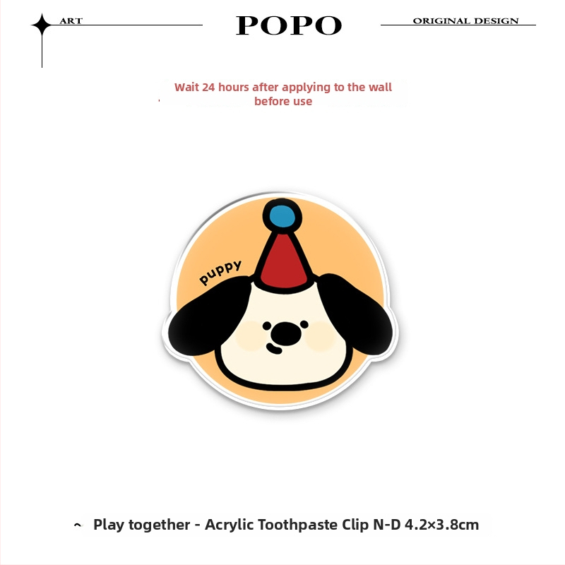 Držiak na pastu Happy Little Pig, nástenný bezvŕtový montáž, klip na pastu a polica do kúpeľne