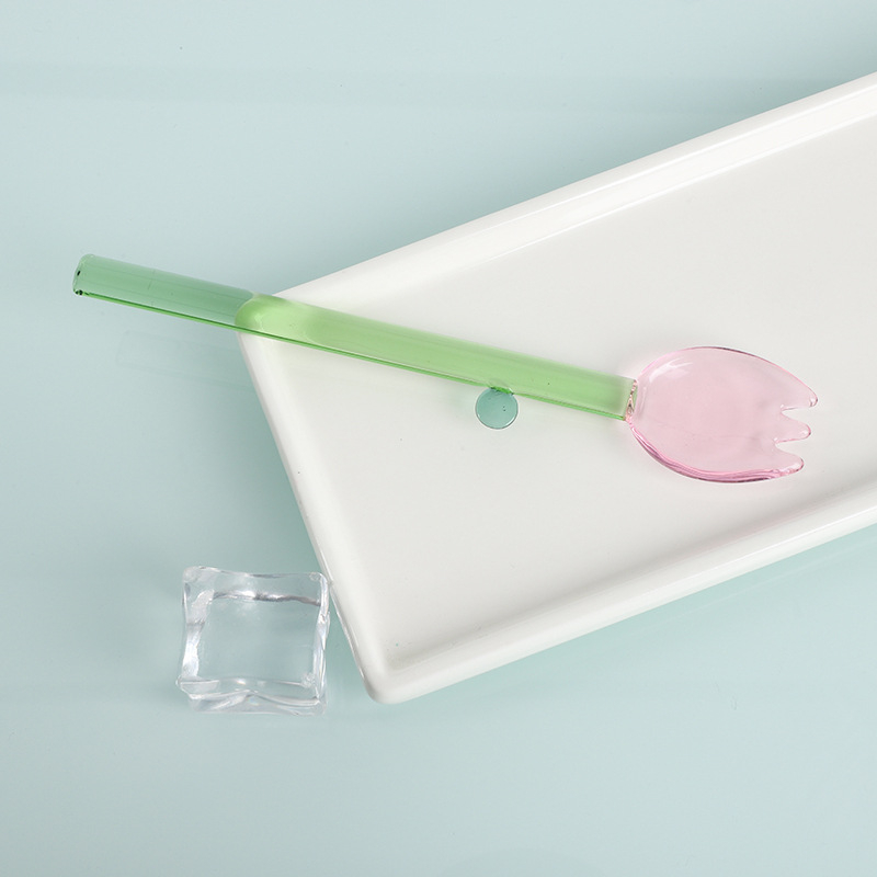 Staklena žlica, nordijski stil, jednobojni uzorak, otisnuti logo, mogućnost prilagodbe