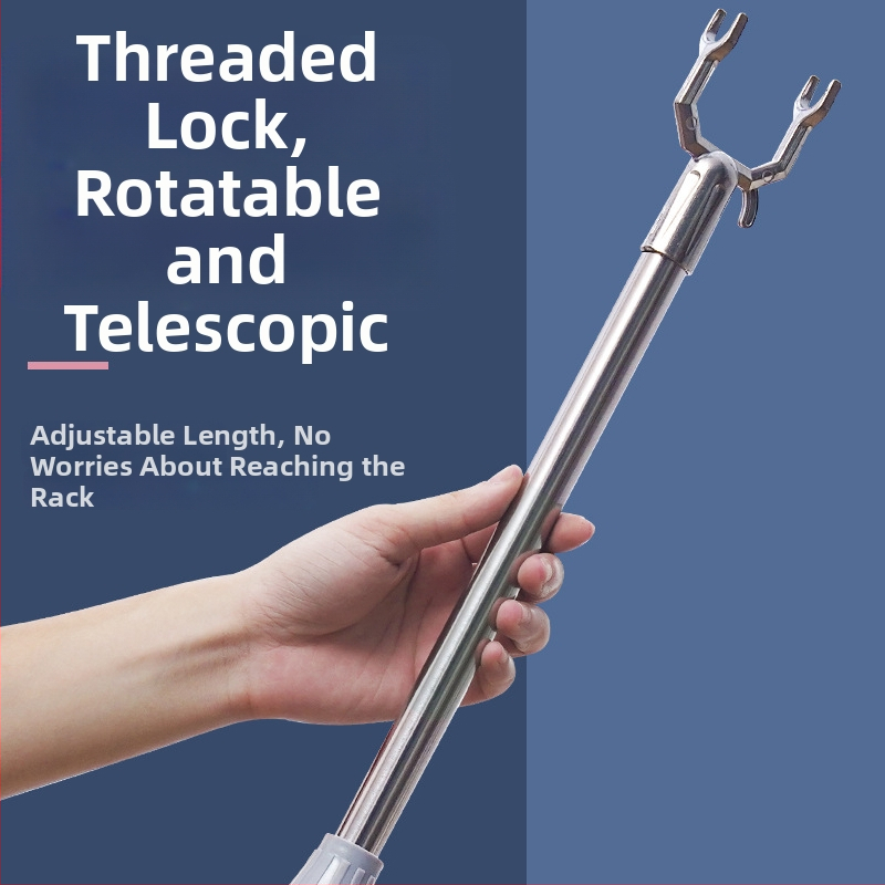 Rozsdamentes acél kihúzható ruhaszárító rúd – egyrészes kar, vastag kivitelezés, erkélyhez