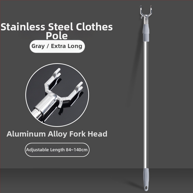 Rozsdamentes acél kihúzható ruhaszárító rúd – egyrészes kar, vastag kivitelezés, erkélyhez