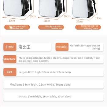 Školska torba za učenike osnovne i srednje škole s reflektirajućim elementima, prozračna, vodootporna, otporna na habanje, zaštita od krađe