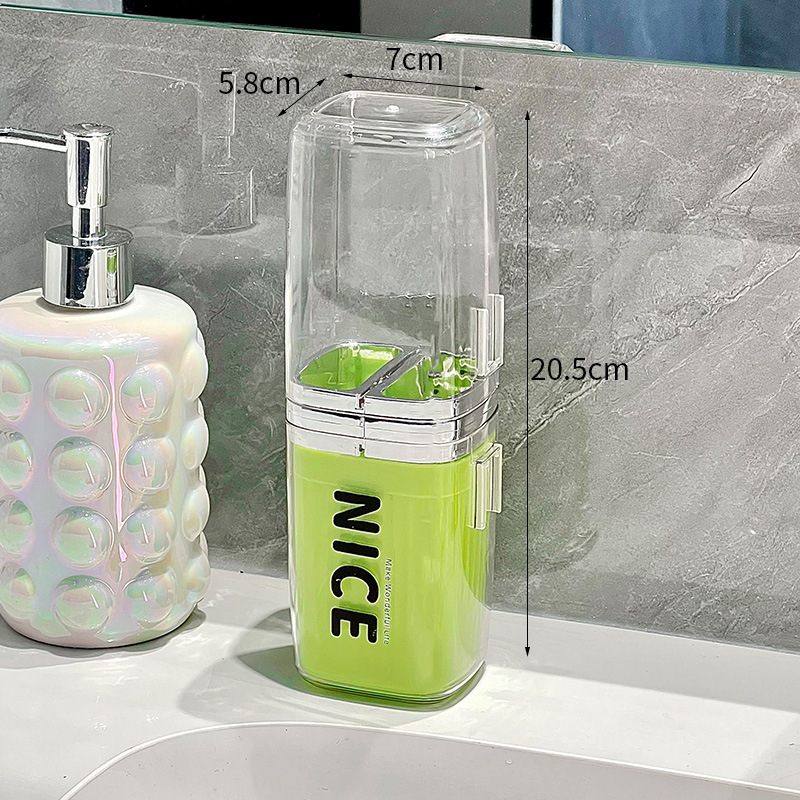 3-u-1 putni set za čašicu za usta i čašicu za četkicu za zube, plastika, model QY-030, mogućnost otiska logotipa
