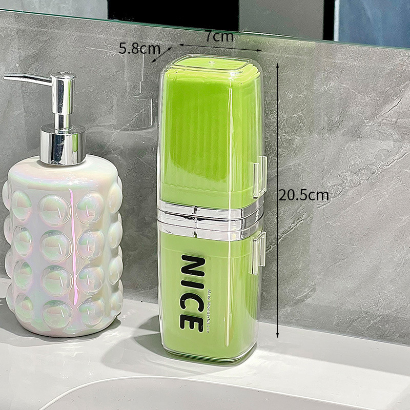 3-u-1 putni set za čašicu za usta i čašicu za četkicu za zube, plastika, model QY-030, mogućnost otiska logotipa