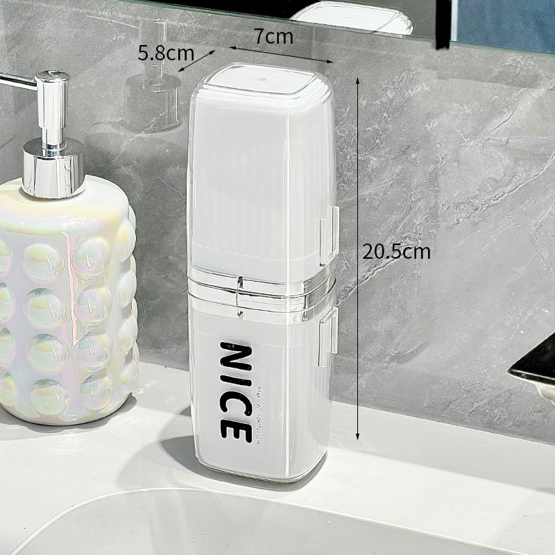 3-u-1 putni set za čašicu za usta i čašicu za četkicu za zube, plastika, model QY-030, mogućnost otiska logotipa