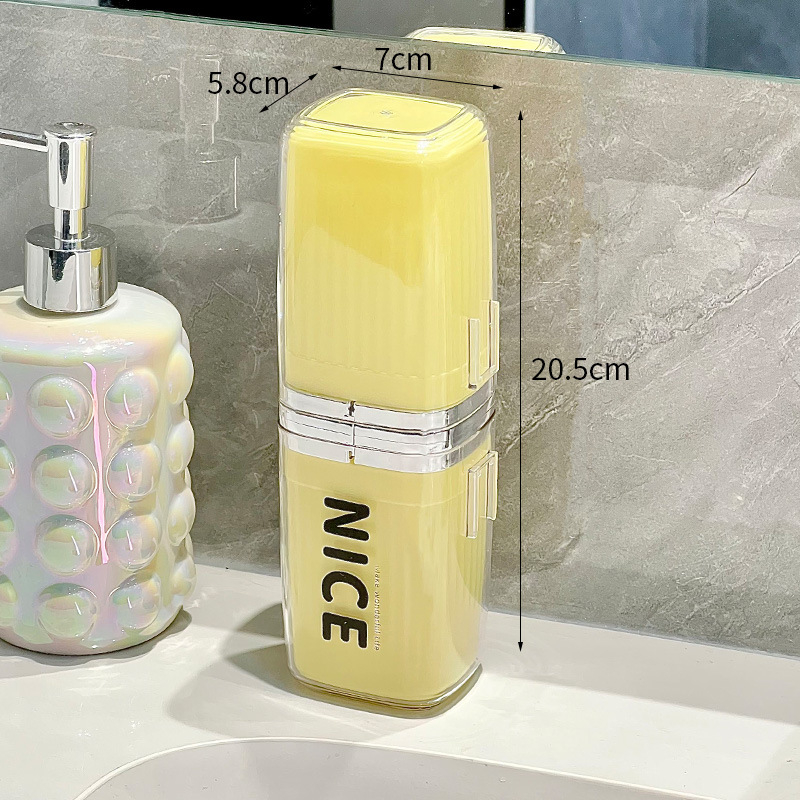 3-u-1 putni set za čašicu za usta i čašicu za četkicu za zube, plastika, model QY-030, mogućnost otiska logotipa