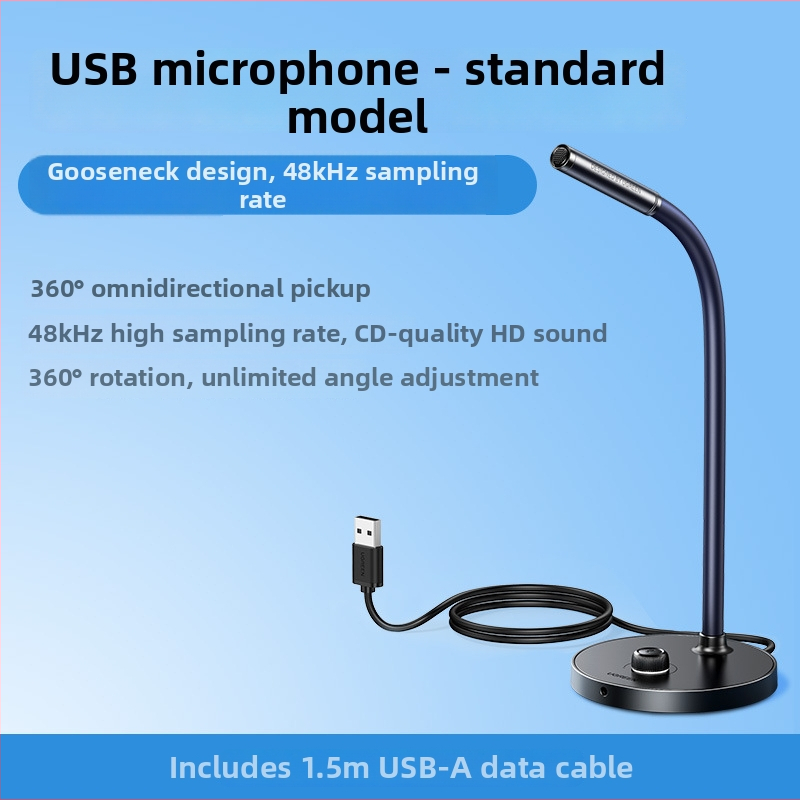 Cm379 USB stolný mikrofón pre živé vysielanie a hranie, omnidirektný príjem, dynamický prvok, SNR ≥70 dB