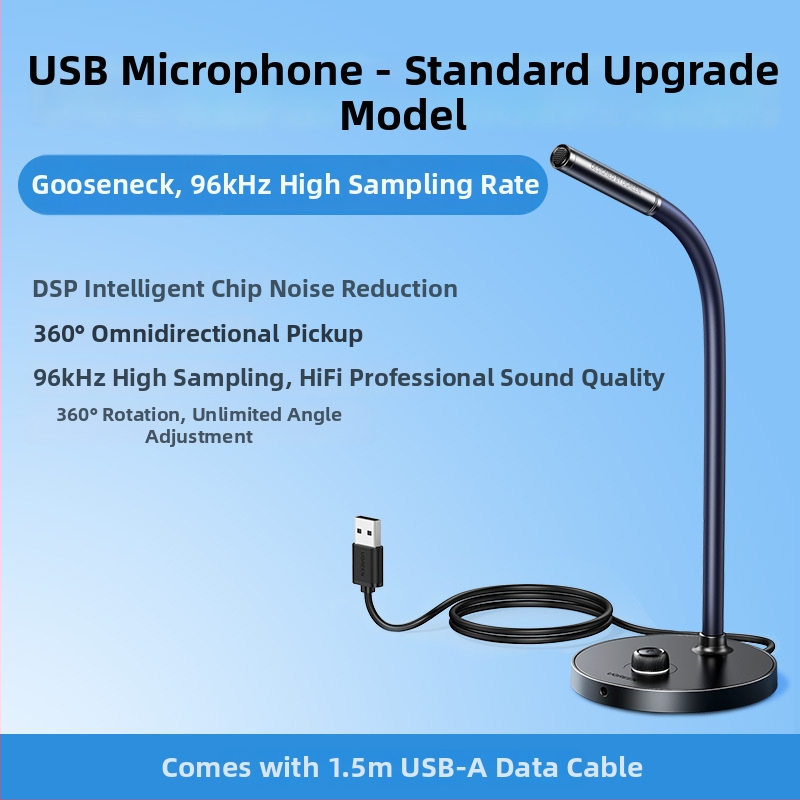 Cm379 USB stolný mikrofón pre živé vysielanie a hranie, omnidirektný príjem, dynamický prvok, SNR ≥70 dB