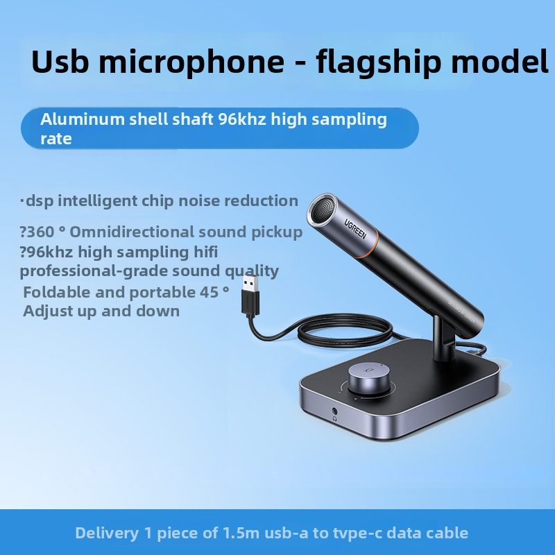 Cm379 USB stolný mikrofón pre živé vysielanie a hranie, omnidirektný príjem, dynamický prvok, SNR ≥70 dB