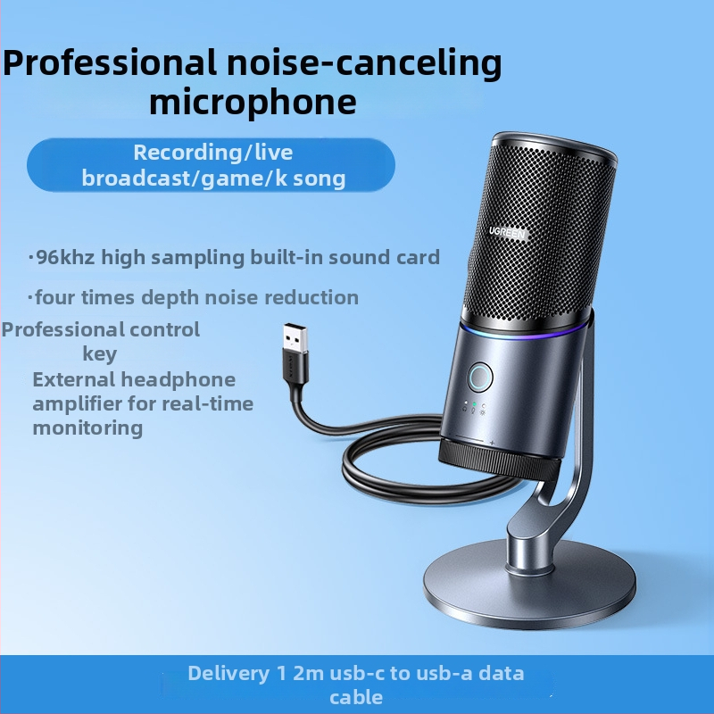 Cm379 USB stolný mikrofón pre živé vysielanie a hranie, omnidirektný príjem, dynamický prvok, SNR ≥70 dB