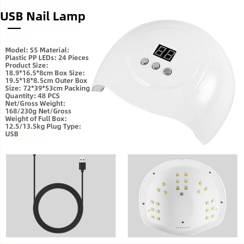 USB körömlámpa, 24 LED, érzékelő, időzítő, modell Q4, Zhejiang eredetű