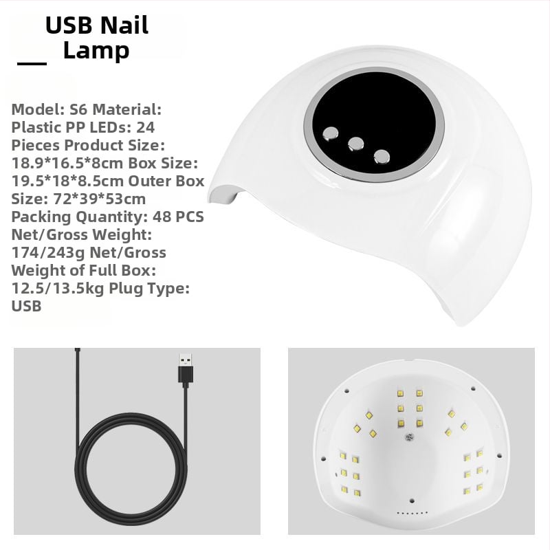 USB körömlámpa, 24 LED, érzékelő, időzítő, modell Q4, Zhejiang eredetű