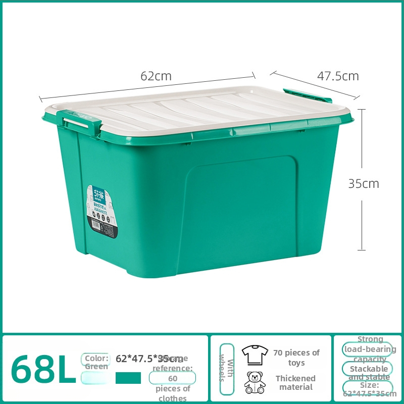 Camellia πλαστικό κιβώτιο αποθήκευσης με ρόδες και καπάκι αναδιπλούμενο – 50–60 L, PP υλικό, πολυλειτουργικός οργανωτής