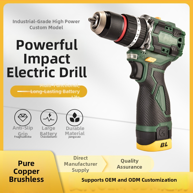 Bezuhlíková lítiová vŕtačka – pravý pištoľový dizajn, plynulá regulácia rýchlosti, maximálny priemer vrtáka 10 mm